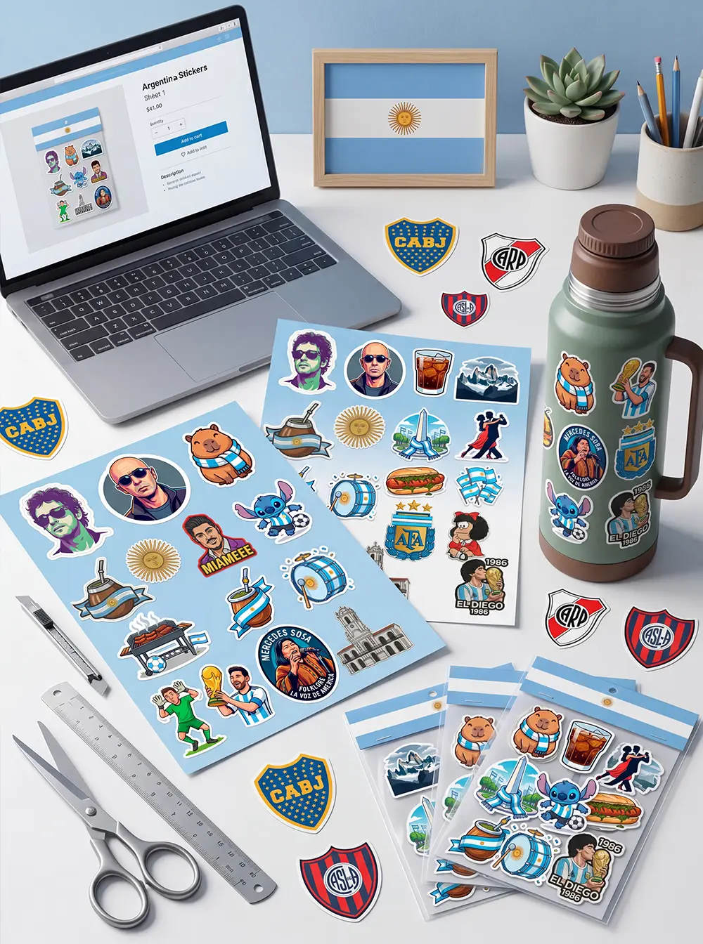Stickers de Argentina pack 7000
